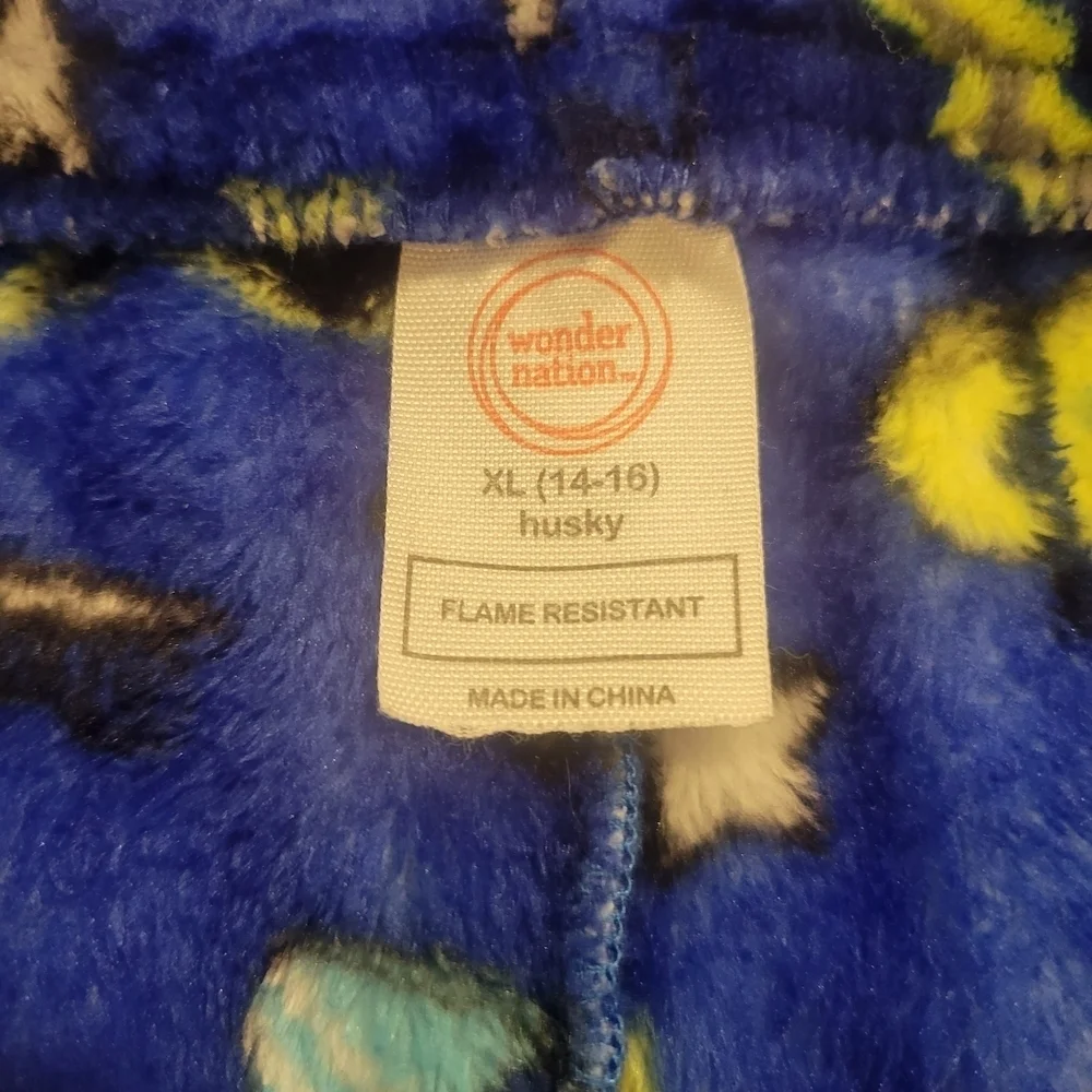 Wonder Nation Blue Pajama Bottoms with Fun Print